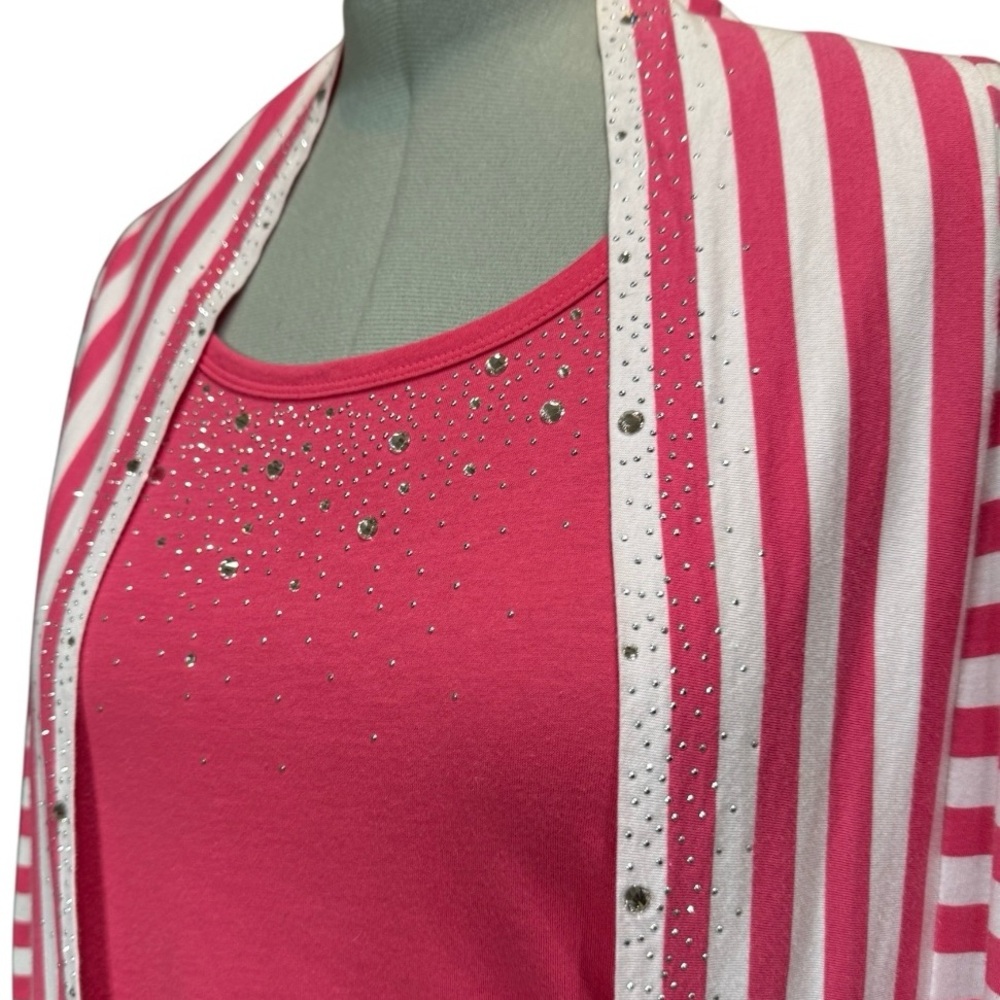 Christine Alexander Swarovski Crystal Cardigan and Tank Set - 19” pit to pit - Picture 3 of 11